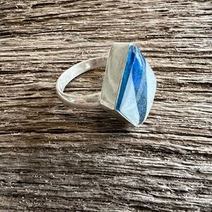 Blue Stone Crystal Set in Silver